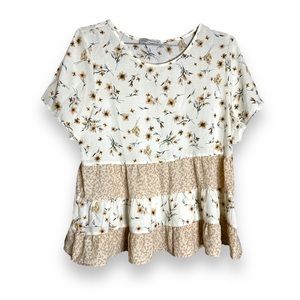Paper Crane Floral Flowy Top - M